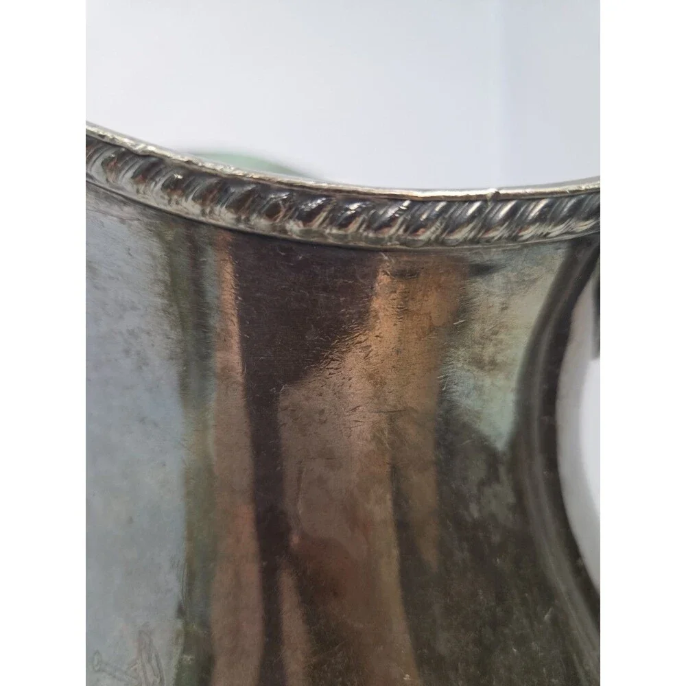 Antique 1941 WWII US Navy Large Pitcher Soldered Silver Internat Silver Co 01480